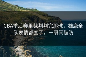 CBA季后赛里裁判判完那球，雄鹿全队表情都变了，一瞬间破防