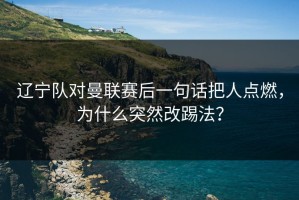 辽宁队对曼联赛后一句话把人点燃，为什么突然改踢法？