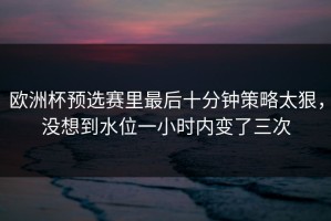 欧洲杯预选赛里最后十分钟策略太狠，没想到水位一小时内变了三次