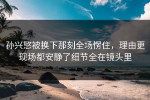 孙兴慜被换下那刻全场愣住，理由更现场都安静了细节全在镜头里