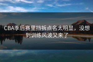 CBA季后赛里挡拆点名太明显，没想到训练风波又来了