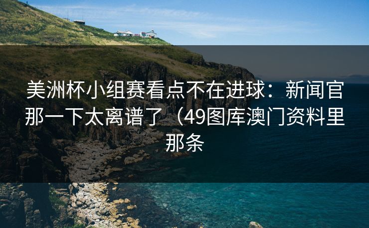 美洲杯小组赛看点不在进球：新闻官那一下太离谱了（49图库澳门资料里那条